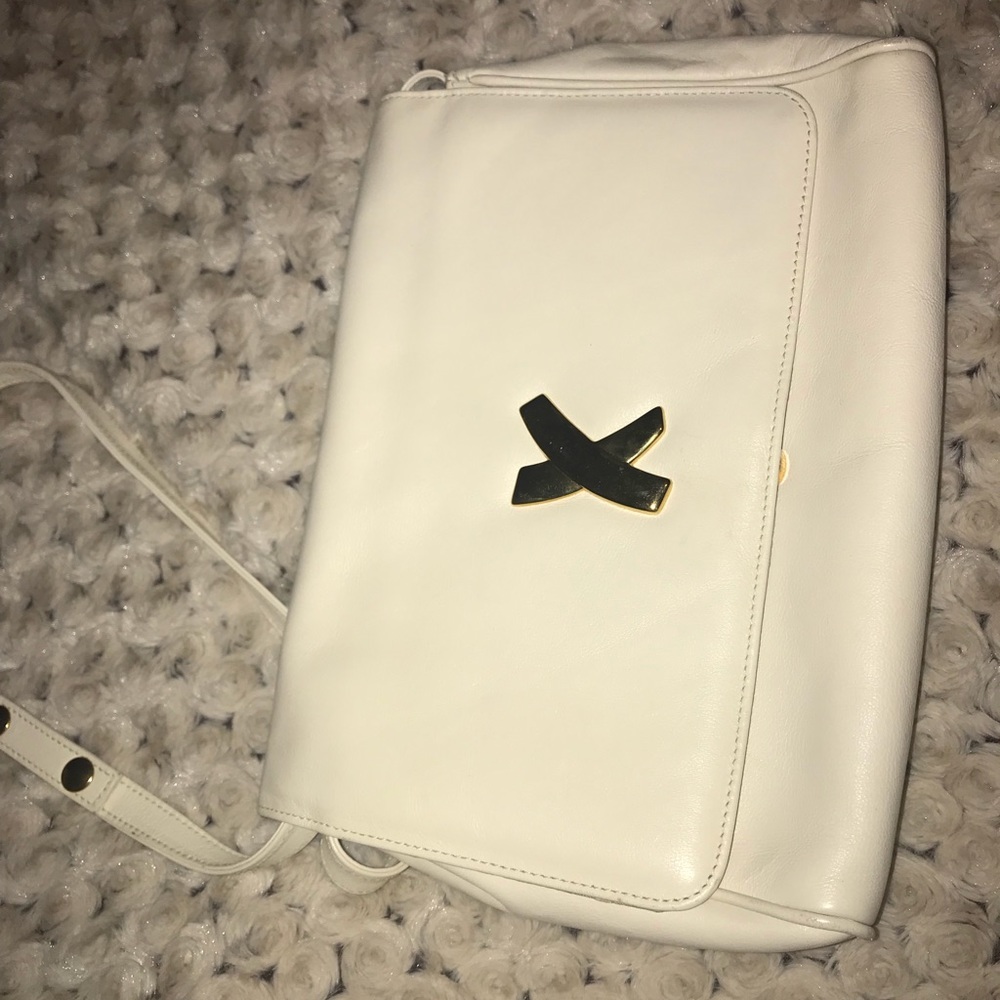 White leather clutch